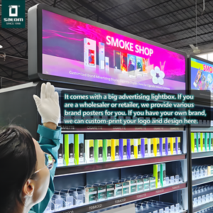 Exhibidor de Cigarrillos de Metal Grande con Base para Tienda de Tabaco o Gasolinera, con <span class=keywords><strong>Luz</strong></span> LED de Color y Puerta con Cerradura - Product Image 2