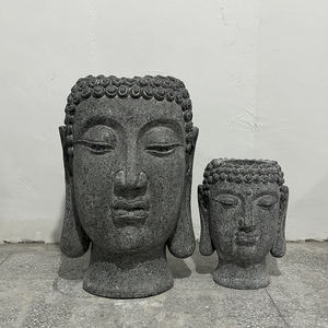 Statua di <span class=keywords><strong>Buddha</strong></span> Art Déco Moderna Fatta a Mano, Scultura Ecologica con Design Ritrattistico in Fibra di Vetro Rinforzata con Magnesia per Arredamento Casa - Product Image 4