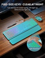 Clavier et souris ergonomiques sans fil rétroéclairés RGB 2,4 G silencieux, rechargeables pour Windows/Linux/Chrome/Mac, ordinateur portable, PC - En stock