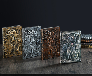 New Dragon Journal Embossed Leather Journal Dinosaur Cover Retro Notebook Size Manual Diary European Style for Gift