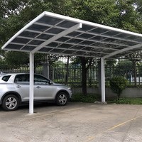 Abri de voiture moderne en polycarbonate 6063-T5 avec revêtement UV 50-100 micromètres, toit en arche de type L 3m x 5.5m, plaque de polycarbonate solide facile à installer