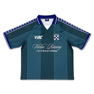 เสื้อฟุตบอลสตรีทสไตล์ย้อนยุคเสื้อฟุตบอลคอวีพิมพ์ลายชุดโลโก้ - Product Image 2