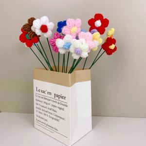 <b>Flower</b> Bouquets Decoration Handmade Crochet Artificial Puff <b>Flower</b> Bouquet Wholesale Long-Lasting Artificial Floral Bouquet - Product Image 3
