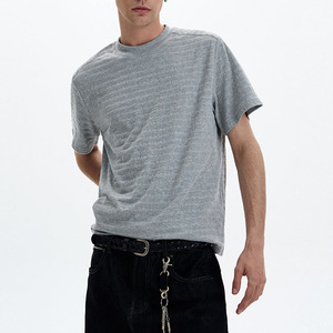 เสื้อยืดวินเทจผ้าถักลายสีทึบทำจากผ้าฝ้าย100% น้ำหนักมากแบบโอเวอร์ไซส์ออกแบบได้ตามต้องการ - Product Image 1