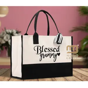 Groothandel Custom Print Luxe Eco Vriendelijke Organische Natuurlijke Stof Bruiloft Souvenir Vrouwen Tote Jute Verpakking Tas Met Logo