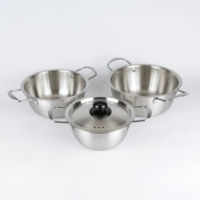 Wok classique en acier inoxydable 24cm ensemble de marmites à soupe ramen coréennes pour le camping en plein air nouilles instantanées fruits de mer stock de cuisson en métal