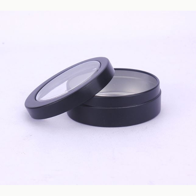 In Stock Empty Aluminum Jar Metal can round Candy Tins Cosmetic candle Packaging box containers snap lid tin pvc window