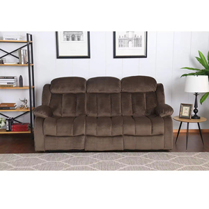 Sans lujo moderno <span class=keywords><strong>3</strong></span> <span class=keywords><strong>plazas</strong></span> tela marrón oscuro Manual reclinable sofá conjunto contemporáneo sala <span class=keywords><strong>de</strong></span> estar sofá reclinable - Product Image 3