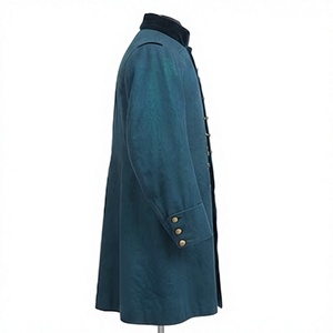 Manteau de style laine bleu paon avec cape amovible, veste à quatre boutons, uniforme OEM pour hommes - Product Image 3