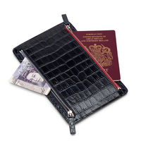Dompet Panjang Unisex Gaya Nasional Berbahan Kulit Buaya Asli Tipis dengan Logo Kustom Mewah Mount Yanzhi, Dilengkapi RFID, Resleting Poliester, dan Benang Jahit