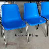 Chaises de conférence empilables en plastique avec connecteurs et crochets pour salles de réunion et d'école, couleurs optionnelles