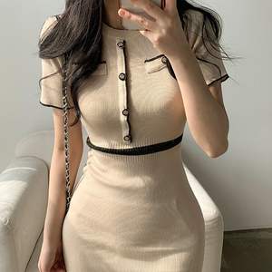 Abiti da donna di alta qualità girocollo tubino abito avvolgente bestseller - Product Image 4