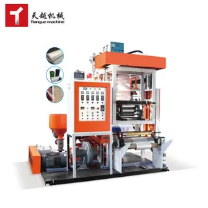 Tianyue 2 Lagen Hoge Snelheid Volautomatische Dubbele Kleur Winkelen Hdpe Ldpe Pe Plastic Zak Blaasfilm Extrusiemachine