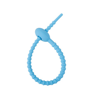 Attaches-câbles en silicone colorés Haolu 21 cm, réutilisables, rétractables, type cordon, pour usage domestique et extérieur - Product Image 4