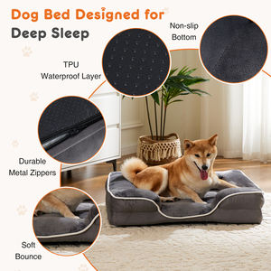 Cama para Mascotas de Espuma Viscoelástica, Rectangular, Tipo Sofá, con Funda Lavable y Extraíble, Cómoda, Suave, Antideslizante, Forro Impermeable, para Perros y Gatos - Product Image 4