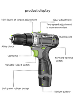 Perceuse électrique sans fil professionnelle 12V, tournevis électrique multifonction, kit d'outils électriques