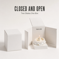 Boîte à gâteau blanche à couvercle rabattable avec plateau à ustensiles en métal et couvercle anti-poussière pour pâtisserie