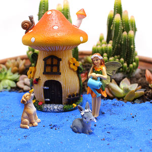 Jsm — <span class=keywords><strong>Kit</strong></span> Miniature de jardin féerique, ensemble de 6 pièces en résine, petite <span class=keywords><strong>maison</strong></span> de champignons, peints à la main, pour bricolage, ornements miniatures, vente en gros, art décoratif - Product Image 5