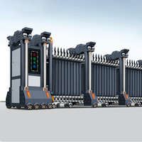 Portail Rétractable Électrique Intelligent à Télécommande en Acier Inoxydable et Alliage d'Aluminium pour Chantier et Habitation avec Portes à Induction