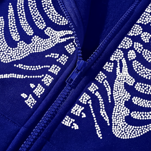 Sudadera con Capucha de Algodón 100% para Hombre, Diseño Extragrande, con Pedrería, de Alta Calidad, Personalizable, Ajuste Regular, Invierno 2025, con Servicio OEM - Product Image 1