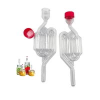 Valve d'évacuation à bulle en forme de S pour brassage maison, avec bouchon, pour bière et vin