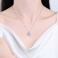 Usine En Gros Rose Princesse Coupe Moissanite Pendentif Bijoux De Luxe pour Femmes Cadeaux 925 Chaîne En Argent Sterling Collier