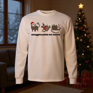 Camiseta de manga larga Overstimulated But Festive Possum Christmas - Product Image 3