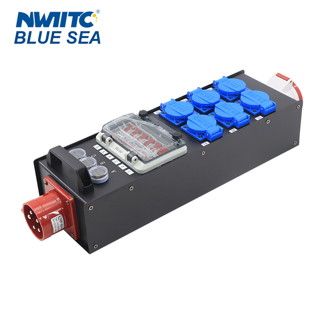 Customized Power Distro 32A 5pin In&Out 6 Road 16A Europe Output Power Distributor
