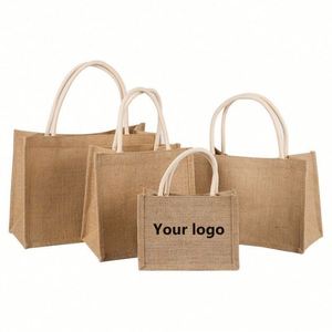 Hot Selling China Manufacturer Advertising <b>Gifts</b> Friendly Fashion Jute Tote Custom Design logo - Product Image 1