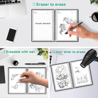 Ensemble de cahiers intelligents A5 personnalisés, étanches et réutilisables, numérisables pour une utilisation numérique avec stylo effaçable et lingette en microfibre