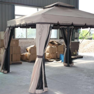 Gazebo de <span class=keywords><strong>jardin</strong></span> Knight Home Canopy avec toit souple en aluminium, tente avec moustiquaire, rideaux d'ombrage, X 10 pieds, polyester, extérieur - Product Image 1