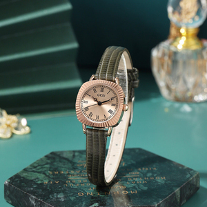 Reloj Compacto de Mujer Estilo Nicho, Diseño Creativo Vintage, Estética Simple, Caja de Acero Inoxidable, Correa de Cuero (Movimiento de Cuarzo) - Product Image 5