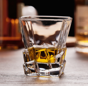 Verres à whisky 300 ml en cristal gaufré diamant, coupes à vin à base lourde, verres à whisky gaufrés style Old Fashioned à coupe diamant - Product Image 2