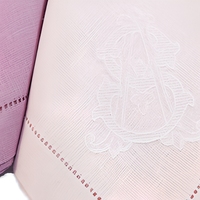 Serviettes de table en lin lavé personnalisées avec monogramme brodé LY, mélange lin-coton, serviettes de mariage