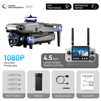 Drone RC P51 sans balais avec GPS, caméra HD 1080P, quadricoptère professionnel, longue durée de vol, avec télécommande à écran de 4,5 pouces