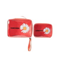 Sac de rangement pour maquillage en PU avec logo personnalisé, grande capacité, PVC transparent, étanche, trousse de toilette