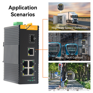Equipo de Fibra Óptica Industrial, 6 Puertos 5GE+1SFP, Switch Dual No Administrado, Convertidor de Medios para Riel DIN Exterior, RJ45 - Product Image 4
