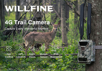 Caméra de surveillance de la faune en extérieur WILLFINE avec prise en charge de la carte SIM 4G, charge solaire et vision nocturne infrarouge