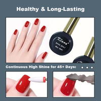 Kit de Vernis à Ongles Gel Base et Top Coat 30ml, Grande Capacité, UV LED, Sans Résidu, Haute Brillance, Longue Durée, pour Salon de Manucure