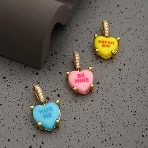 Collar con Colgante <span class=keywords><strong>de</strong></span> Letra <span class=keywords><strong>de</strong></span> Corazón en Color Caramelo, Collar con Dije <span class=keywords><strong>de</strong></span> <span class=keywords><strong>Amor</strong></span> <span class=keywords><strong>de</strong></span> Circonio para Mujer, Joyería Y2K, Accesorios DIY, Regalos <span class=keywords><strong>de</strong></span> Moda - Product Image 2