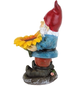 Resina girasole Sami giardino nano uccello alimentatore statua. Giardino esterno decorazione prato in resina artigianato - Product Image 3