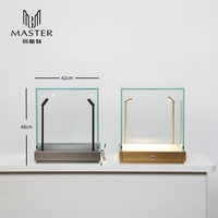 Vitrina de Exhibición de Joyería MASTER, Elegante, de Vidrio Transparente, Sin Marco, Tipo Cubo, para Mostrador, Exhibición en Kioscos de Centros Comerciales y Tiendas de Joyería de Marca