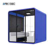 Cabine insonorisée en bois grainé pour 4 personnes, cabine silencieuse pour 2 personnes