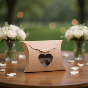 Scatola in Carta Kraft Ilan 9,8x12,2 Cm con Finestra a Cuore per Confezione Regalo Matrimonio 6 Pezzi - Product Image 2