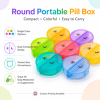 Boîte à pilules portable 7 jours en PP, compartiments colorés, organisateur de médicaments, emballage médical, usage quotidien, écologique