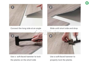 Revêtement de sol en vinyle de luxe moderne, imperméable, insonorisé, système de pose flottante par clic, revêtement de sol SPC, matériau PVC, antidérapant, uni, EIR - Product Image 3