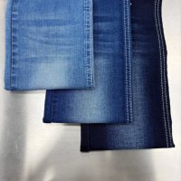 Tissu denim bleu de qualité supérieure en stock, 10,5 oz, coton, poly, extensible, tissu pour jeans, fournisseur OEM