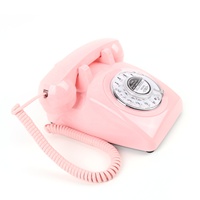 Téléphone rétro de style antique avec fonction enregistreur vocal intégré et haut-parleur - Décoration fonctionnelle à cadran rotatif pour la maison