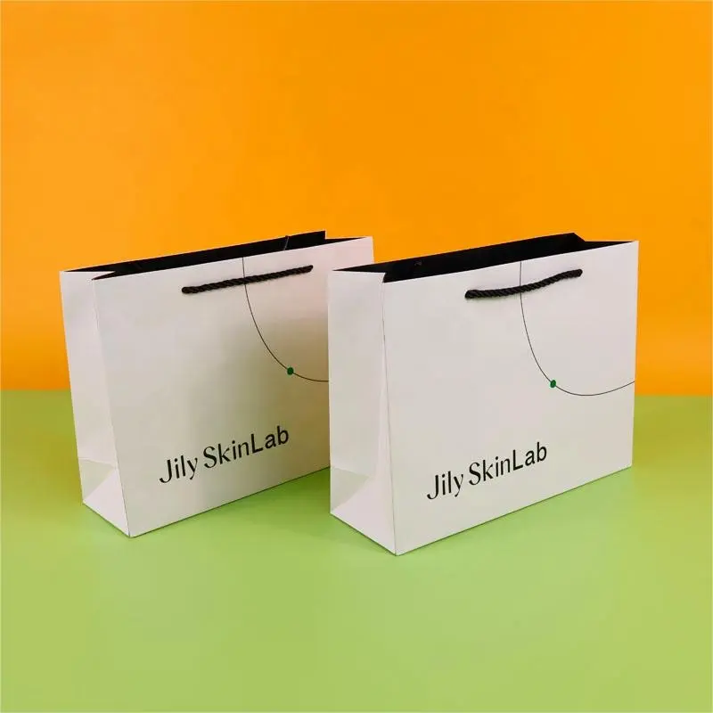 250 Gsm Paper Bag Eco Friendly Candy Plain White Paper Party Packaging Gift Bags