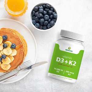 Gélules OEM/ODM sous marque privée, Complexe 2-en-1, 1000 UI Vitamine D3 Vitamine K2, favorise l'absorption du calcium, santé osseuse et immunitaire, pour adultes - Product Image 4
